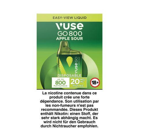 Vuse Go 800 Apple Sour 20mg 9,50€