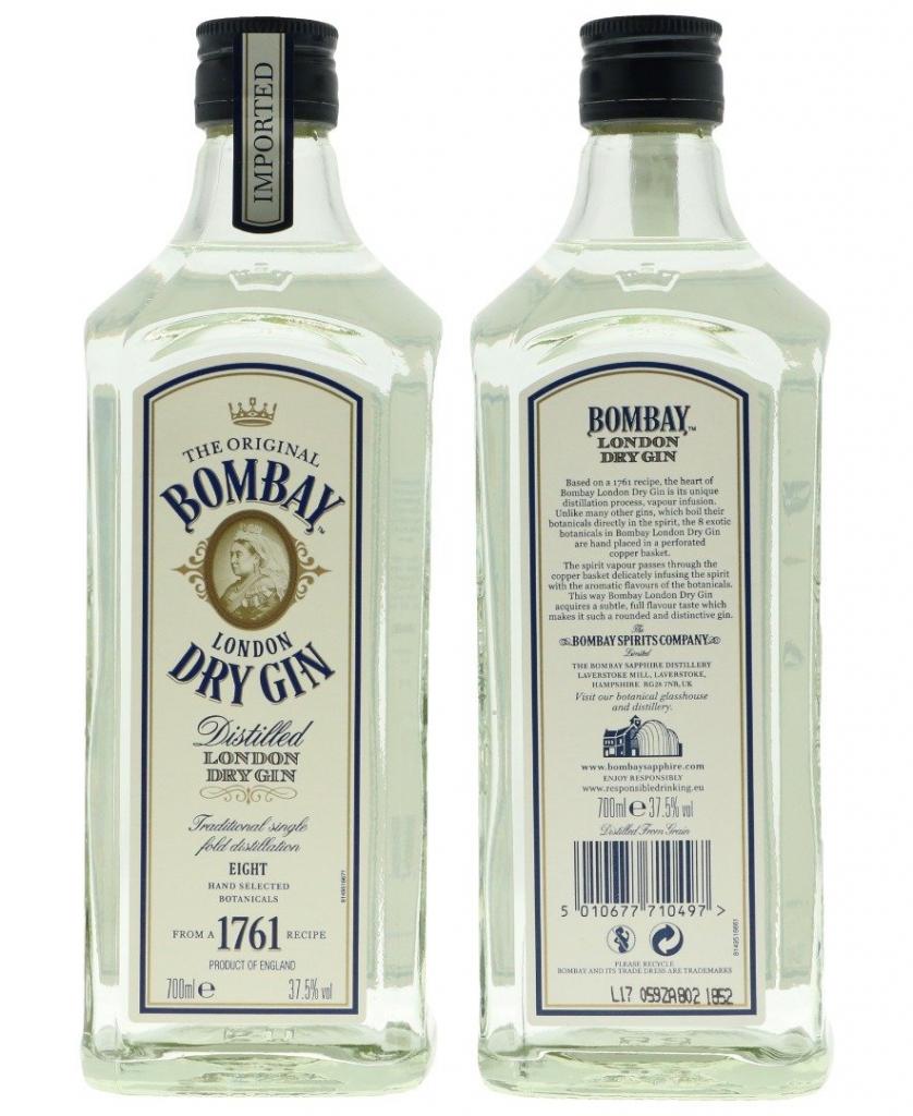 Bombay London Dry Gin 70cl 37.5 % vol 12,95€