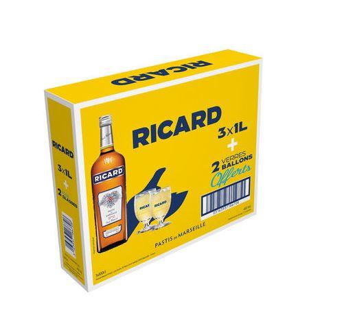 Ricard Tripack + Gif 300cl 45° 54,95€